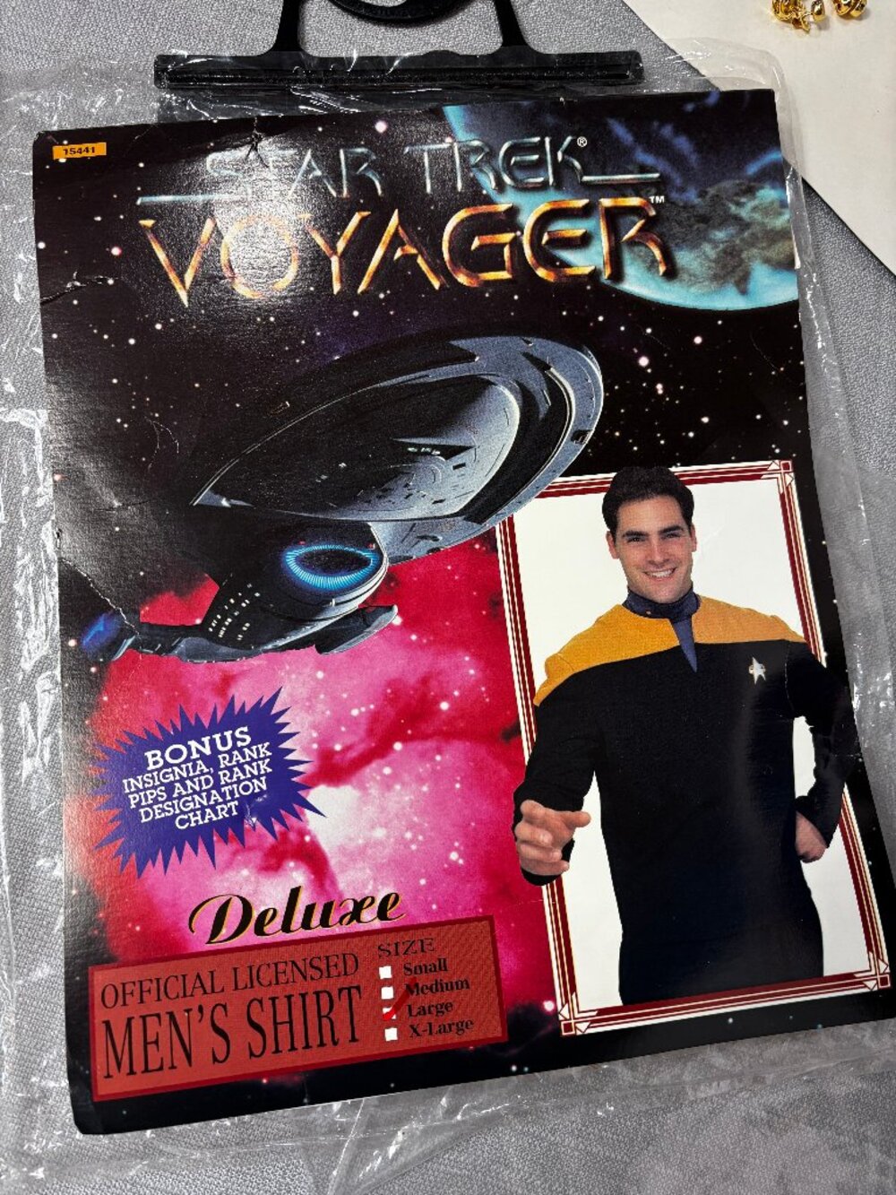 VTG Rubies Star Trek Voyager Gold Black Purple Officers Shirt Discontinued - NWT